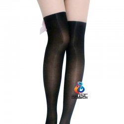 La CoCo 粉紅小骨頭蝴蝶高筒大腿襪