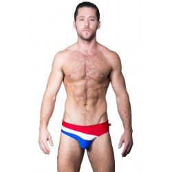 Andrew Christian Curve Bikini 男士泳褲 藍紅白色