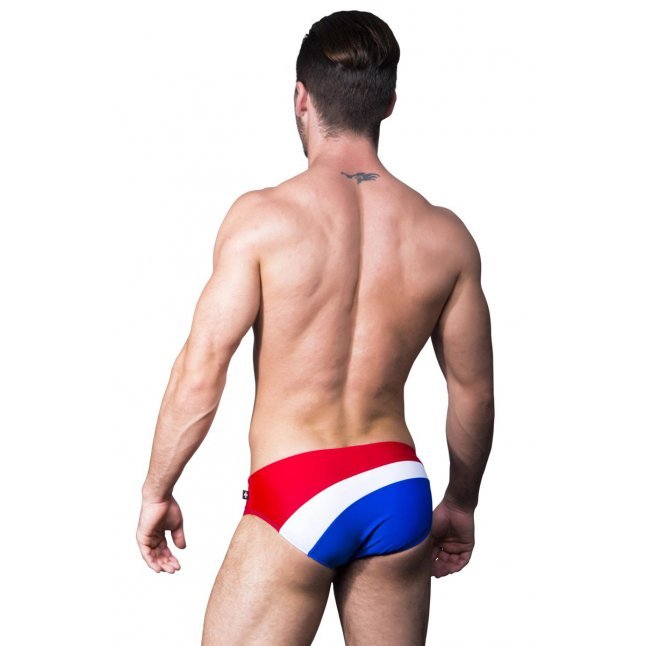 Andrew Christian Curve Bikini 男士泳褲 藍紅白色