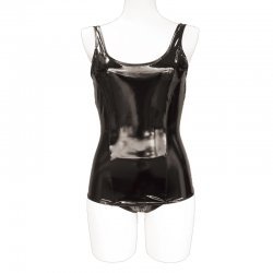 Tamatoys 黑色光澤亮面女學生泳衣 男娘用 2L