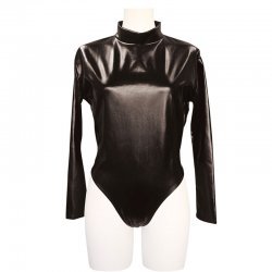 Tamatoys 黑色亮面緊身長袖內衣 男娘用 2L