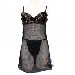 Tamatoys 黑色光澤網裙 男娘用 2L