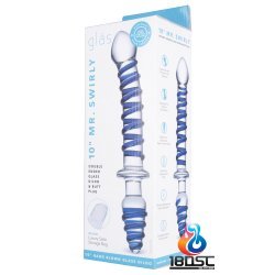 glas 10'' 雙頭G點仿真陽具及後庭塞